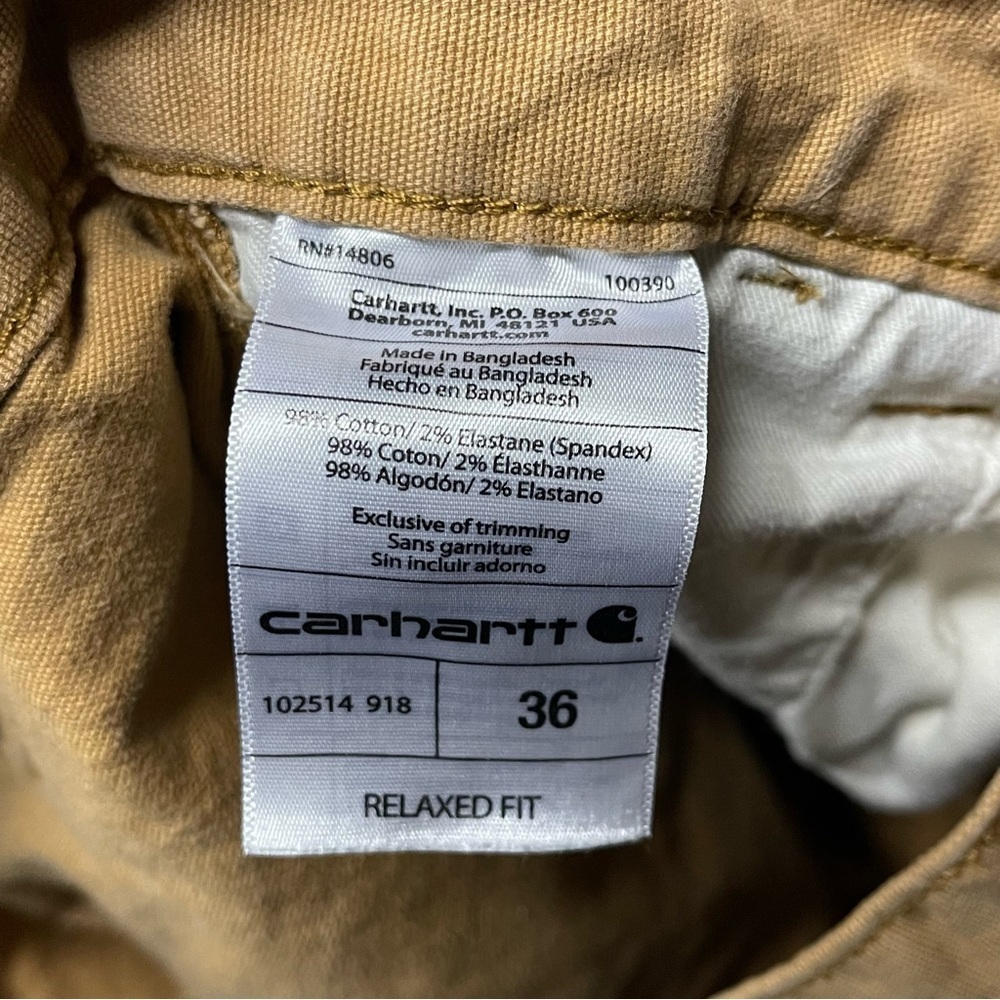 Carhartt Force Cargo Shorts Khaki Men's Size 36 Relaxed Fit Work Skater Y2K - Picture 7 of 9